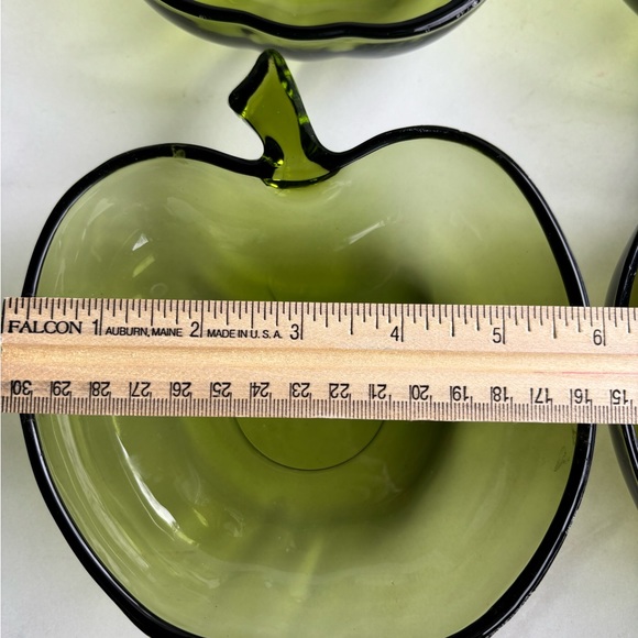 Green Glass Apple Dish, Hazel Atlas Apple Bowl. - Picture 4 of 6